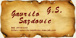 Gavrilo Sazdović vizit kartica